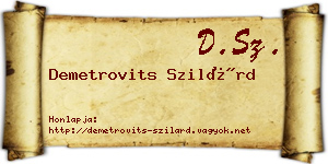 Demetrovits Szilárd névjegykártya