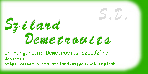 szilard demetrovits business card